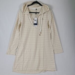 NWT CABANA LIFE LS Jacquard Hooded Cover Up Dress Size M UPF 50 $132